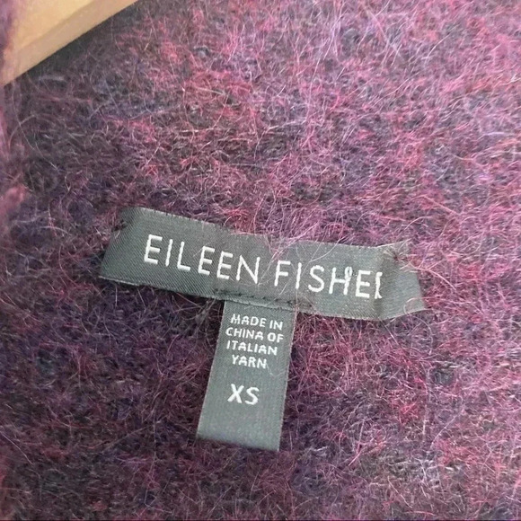 Eileen Fisher superkid  mohair purpl open cardigan - Picture 2 of 6